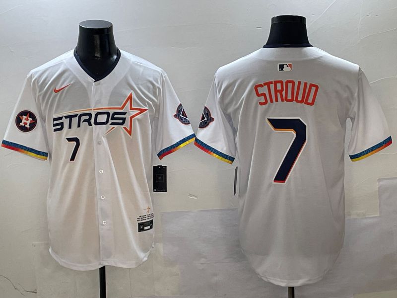 Men Houston Astros #7 Stroud White Fourth generation Joint Name Nike 2025 MLB Jersey style 3->houston astros->MLB Jersey